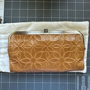HOBO Brown Floral Leather Clutch/Wallet